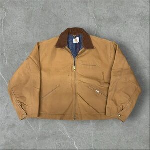 Vintage Carhartt Detroit Jacket Mens 58 Tan Work 90s 6BLJ Distress Blanket Lined